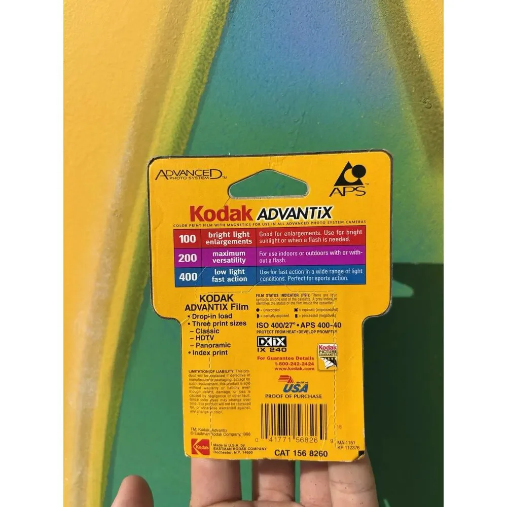 Kodak Advantix Color Print Film 400 25 Exposures Max NEW 10/2000 Expired